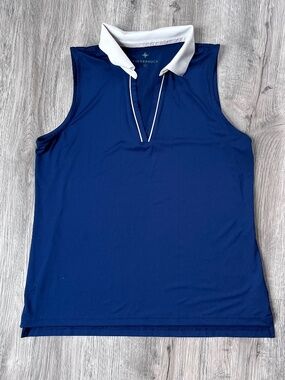 Tuckernuck TNuck Sport XL Navy Blue Sleeveless Performance Jersey Caroline Polo